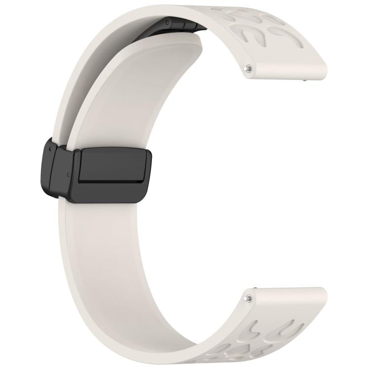 22mm Kalebol Universal Leopard Print Magnetic Folding Buckle Silicone Strap(Starlight)