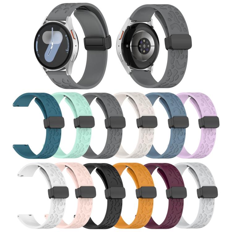 20mm Kalebol Universal Leopard Print Magnetic Folding Buckle Silicone Strap(Pink) - free shipping - PMc TechLife - Order now!