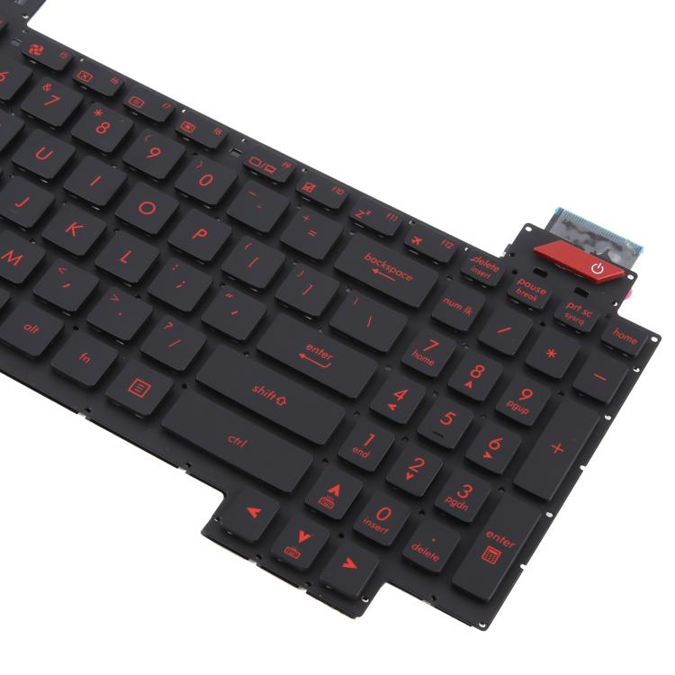 US Version Backlit Laptop Keyboard for Asus FX63 FX63V FX503VM FX503VD ZX63VE FZ63V GL503VS(Red)