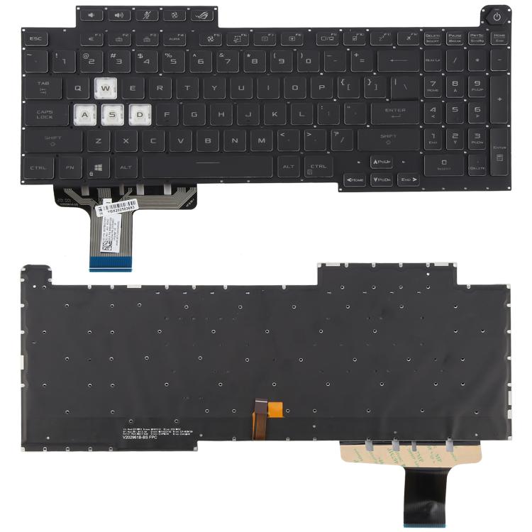 US Version 16 Pin Colorful Backlit Laptop Keyboard for Asus ROG Stirx G17 G713 G713Q G713QE G713QY G713QR G713RX G713RS G713RC G713IR G713IH(Black) - Replacement Keyboards by PMc TechLife | Online Shopping South Africa | PMc TechLife | Buy Now Pay Later Mobicred
