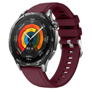 Kalebol 22mm Universal Silicone Watch Strap(Wine Red)
