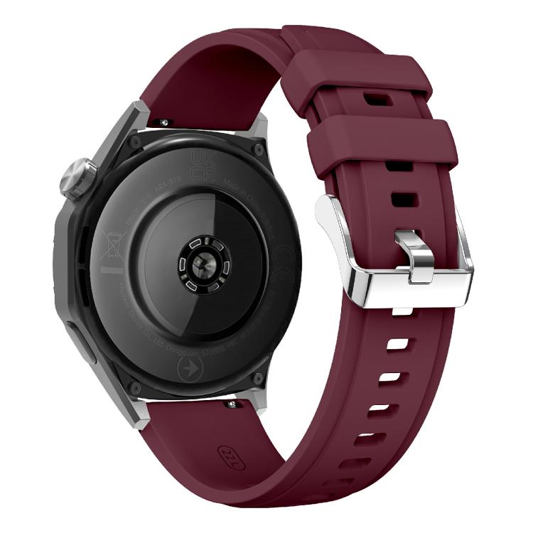 Kalebol 22mm Universal Silicone Watch Strap(Wine Red)