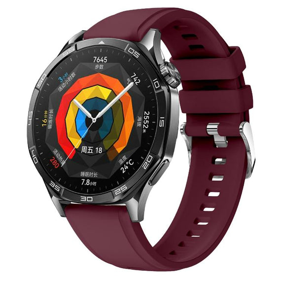 Kalebol 22mm Universal Silicone Watch Strap(Wine Red)