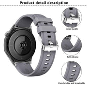 Kalebol 22mm Universal Silicone Watch Strap(Light Grey)
