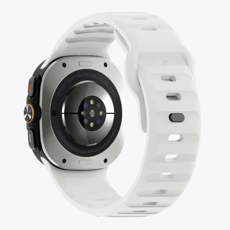 For Samsung Galaxy Watch Ultra 47mm / Ultra 2025 Kalebol Wave Reverse Buckle Silicone Strap(White) - free shipping - PMC TechLife - Order now!