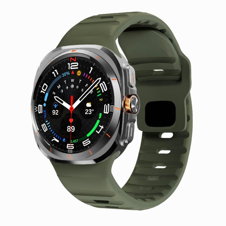 For Samsung Galaxy Watch Ultra 47mm / Ultra 2025 Kalebol Wave Reverse Buckle Silicone Strap(Army Green) - free shipping - PMC TechLife - Order now!