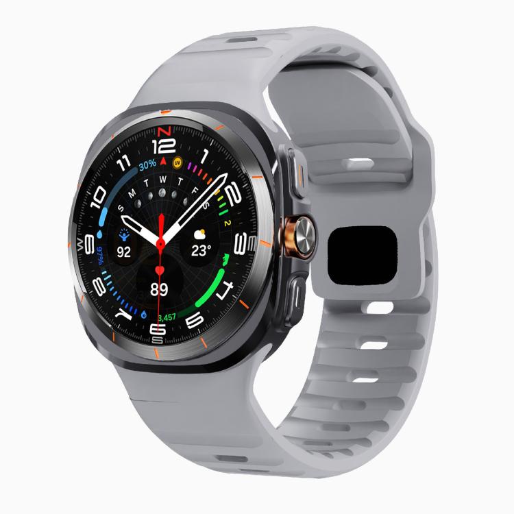 For Samsung Galaxy Watch Ultra 47mm / Ultra 2025 Kalebol Wave Reverse Buckle Silicone Strap(Light Grey) - free shipping - PMC TechLife - Order now!