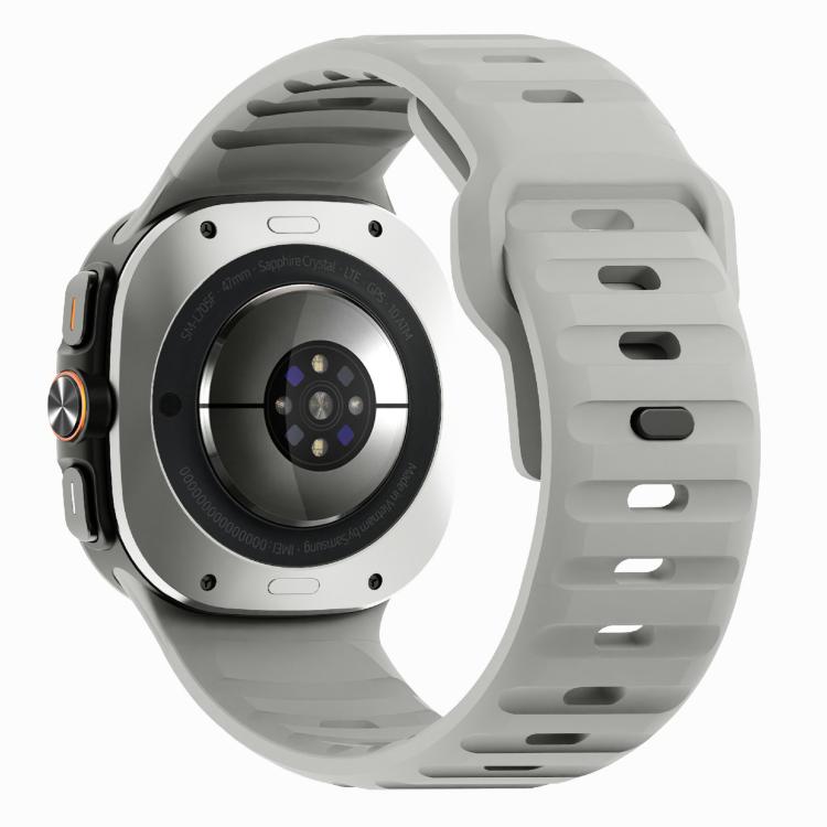 For Samsung Galaxy Watch Ultra 47mm / Ultra 2025 Kalebol Wave Reverse Buckle Silicone Strap(Light Grey) - free shipping - PMC TechLife - Order now!