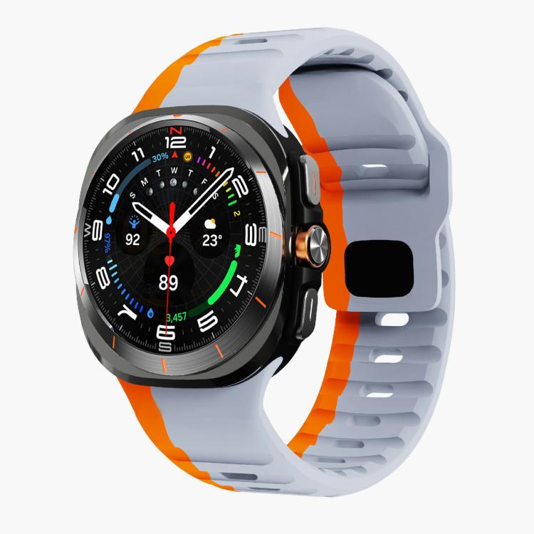 For Samsung Galaxy Watch Ultra 47mm / Ultra 2025 Kalebol Wave Reverse Buckle Silicone Strap(Wild Path Gray Orange) - free shipping - PMC TechLife - Order now!