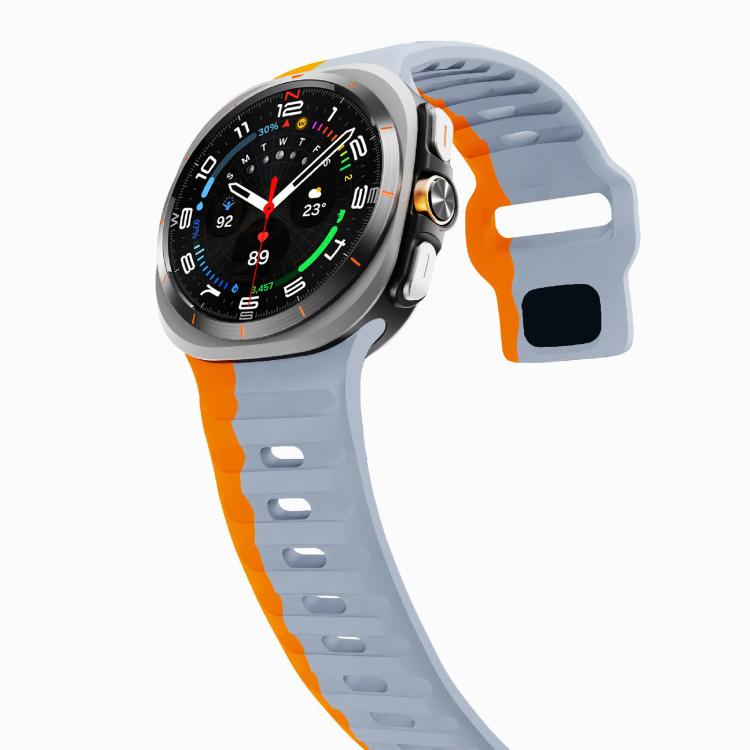 For Samsung Galaxy Watch Ultra 47mm / Ultra 2025 Kalebol Wave Reverse Buckle Silicone Strap(Wild Path Gray Orange) - free shipping - PMC TechLife - Order now!