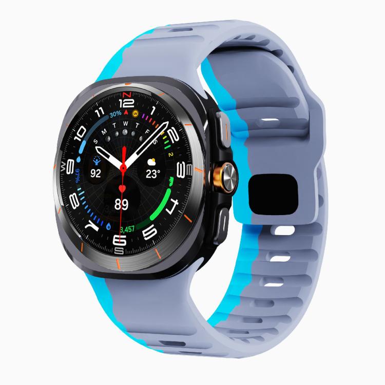 For Samsung Galaxy Watch Ultra 47mm / Ultra 2025 Kalebol Wave Reverse Buckle Silicone Strap(Wild Path Grey Blue) - free shipping - PMC TechLife - Order now!