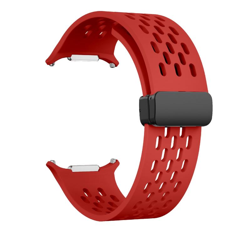 For Samsung Galaxy Watch Ultra 47mm / Ultra 2025 Kalebol Mesh Magnetic Silicone Watch Strap(Red) - free shipping - PMC TechLife - Order now!