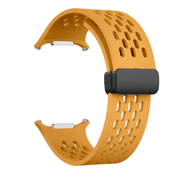 For Samsung Galaxy Watch Ultra 47mm / Ultra 2025 Kalebol Mesh Magnetic Silicone Watch Strap(Yellow) - free shipping - PMC TechLife - Order now!