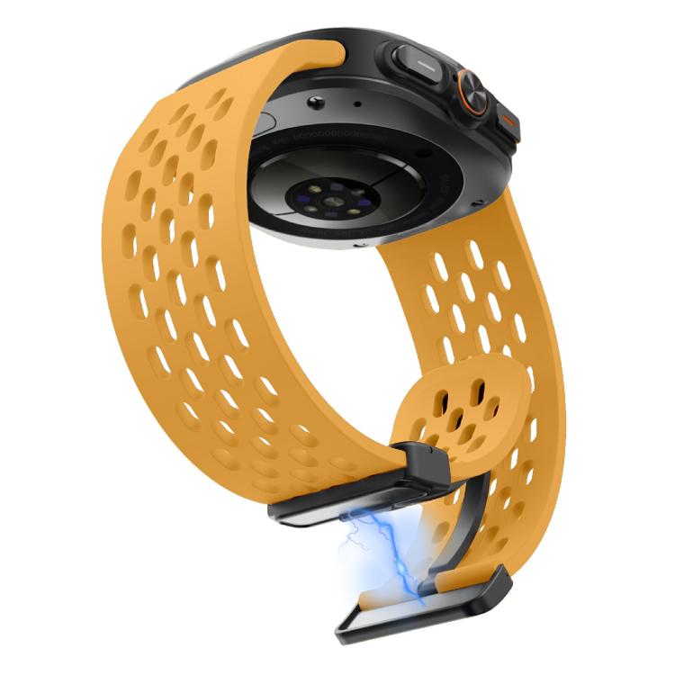 For Samsung Galaxy Watch Ultra 47mm / Ultra 2025 Kalebol Mesh Magnetic Silicone Watch Strap(Yellow) - free shipping - PMC TechLife - Order now!