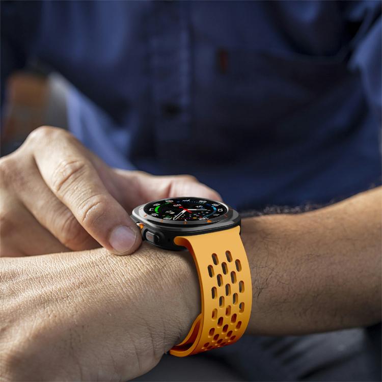 For Samsung Galaxy Watch Ultra 47mm / Ultra 2025 Kalebol Mesh Magnetic Silicone Watch Strap(Yellow) - free shipping - PMC TechLife - Order now!