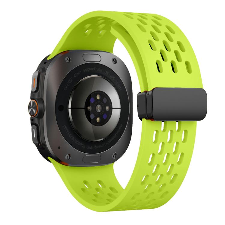 For Samsung Galaxy Watch Ultra 47mm / Ultra 2025 Kalebol Mesh Magnetic Silicone Watch Strap(Fluorescent Green) - free shipping - PMC TechLife - Order now!