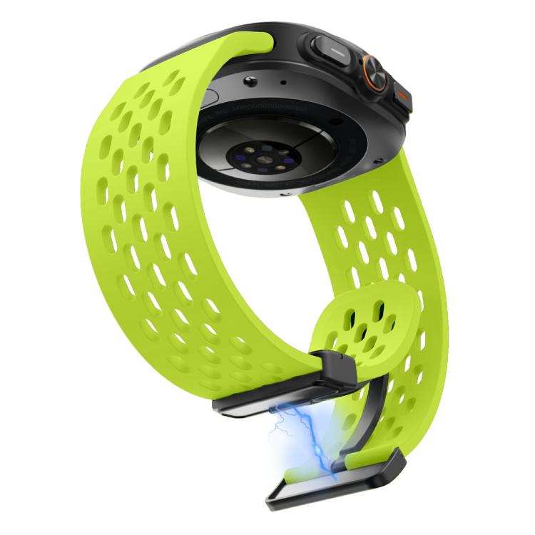 For Samsung Galaxy Watch Ultra 47mm / Ultra 2025 Kalebol Mesh Magnetic Silicone Watch Strap(Fluorescent Green) - free shipping - PMC TechLife - Order now!