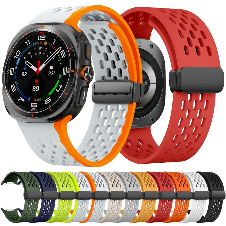 For Samsung Galaxy Watch Ultra 47mm / Ultra 2025 Kalebol Mesh Magnetic Silicone Watch Strap(Yellow) - free shipping - PMC TechLife - Order now!