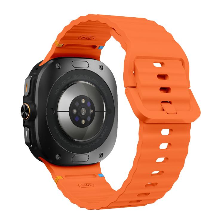 For Samsung Galaxy Watch Ultra 47mm / Ultra 2025 Kalebol Wave Stitching Silicone Strap(Orange) - free shipping - PMC TechLife - Order now!