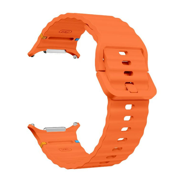 For Samsung Galaxy Watch Ultra 47mm / Ultra 2025 Kalebol Wave Stitching Silicone Strap(Orange)