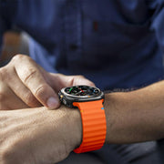 For Samsung Galaxy Watch Ultra 47mm / Ultra 2025 Kalebol Wave Stitching Silicone Strap(Orange)