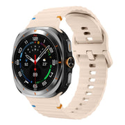 For Samsung Galaxy Watch Ultra 47mm / Ultra 2025 Kalebol Wave Stitching Silicone Strap(Pink)