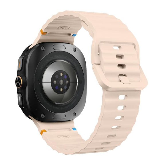 For Samsung Galaxy Watch Ultra 47mm / Ultra 2025 Kalebol Wave Stitching Silicone Strap(Pink)