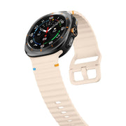For Samsung Galaxy Watch Ultra 47mm / Ultra 2025 Kalebol Wave Stitching Silicone Strap(Pink)
