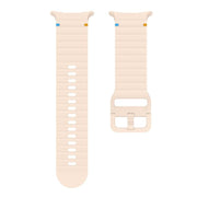 For Samsung Galaxy Watch Ultra 47mm / Ultra 2025 Kalebol Wave Stitching Silicone Strap(Pink)