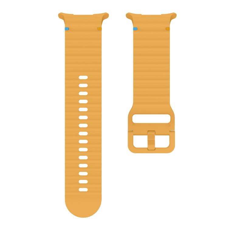 For Samsung Galaxy Watch Ultra 47mm / Ultra 2025 Kalebol Wave Stitching Silicone Strap(Yellow)