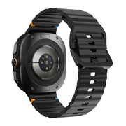 For Samsung Galaxy Watch Ultra 47mm / Ultra 2025 Kalebol Wave Stitching Silicone Strap(Black)