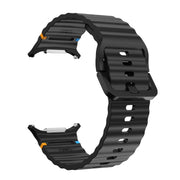 For Samsung Galaxy Watch Ultra 47mm / Ultra 2025 Kalebol Wave Stitching Silicone Strap(Black)