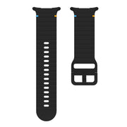 For Samsung Galaxy Watch Ultra 47mm / Ultra 2025 Kalebol Wave Stitching Silicone Strap(Black)