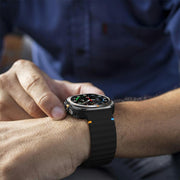 For Samsung Galaxy Watch Ultra 47mm / Ultra 2025 Kalebol Wave Stitching Silicone Strap(Black)