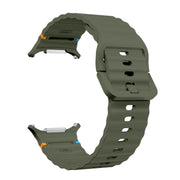 For Samsung Galaxy Watch Ultra 47mm / Ultra 2025 Kalebol Wave Stitching Silicone Strap(Army Green)