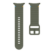 For Samsung Galaxy Watch Ultra 47mm / Ultra 2025 Kalebol Wave Stitching Silicone Strap(Army Green)