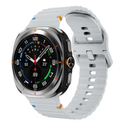 For Samsung Galaxy Watch Ultra 47mm / Ultra 2025 Kalebol Wave Stitching Silicone Strap(Light Grey)