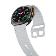 For Samsung Galaxy Watch Ultra 47mm / Ultra 2025 Kalebol Wave Stitching Silicone Strap(Light Grey)