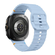 For Samsung Galaxy Watch Ultra 47mm / Ultra 2025 Kalebol Wave Stitching Silicone Strap(Light Blue)