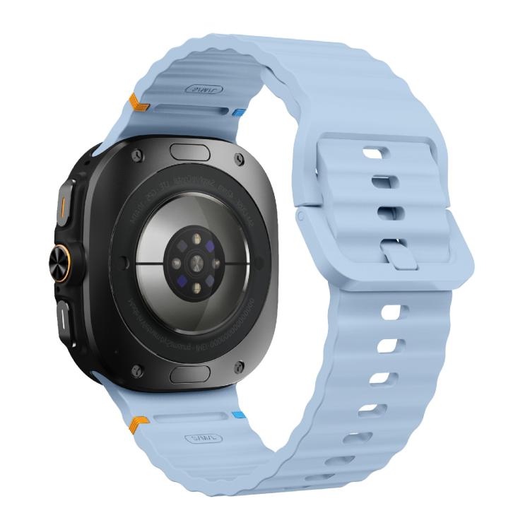 For Samsung Galaxy Watch Ultra 47mm / Ultra 2025 Kalebol Wave Stitching Silicone Strap(Light Blue)