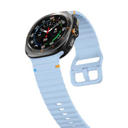 For Samsung Galaxy Watch Ultra 47mm / Ultra 2025 Kalebol Wave Stitching Silicone Strap(Light Blue)