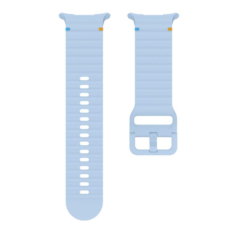 For Samsung Galaxy Watch Ultra 47mm / Ultra 2025 Kalebol Wave Stitching Silicone Strap(Light Blue)