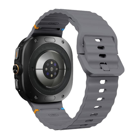 For Samsung Galaxy Watch Ultra 47mm / Ultra 2025 Kalebol Wave Stitching Silicone Strap(Space Grey)