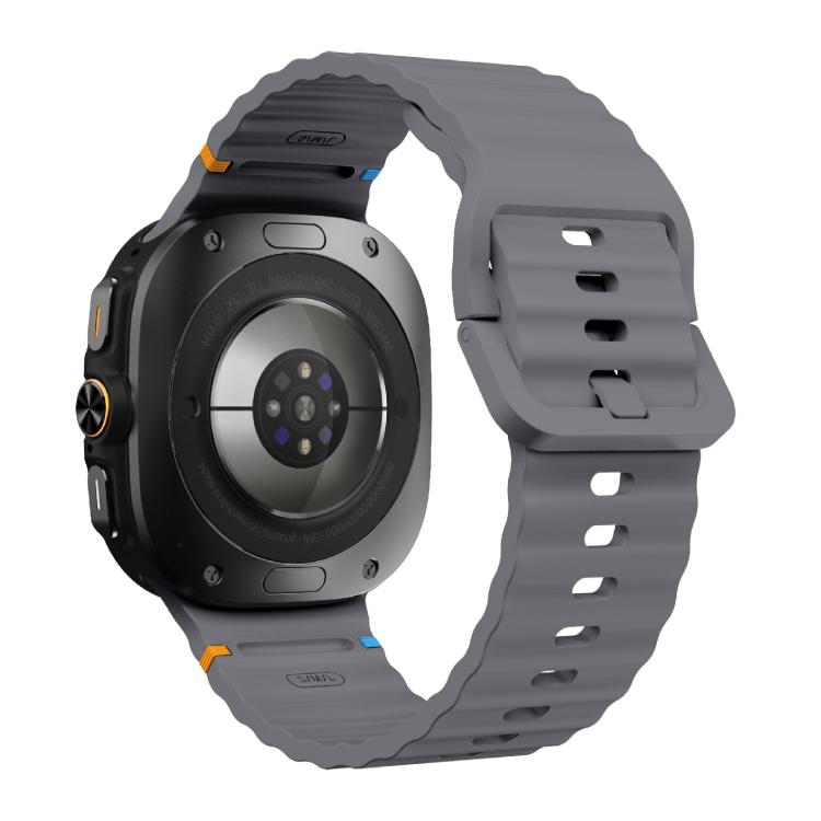 For Samsung Galaxy Watch Ultra 47mm / Ultra 2025 Kalebol Wave Stitching Silicone Strap(Space Grey)