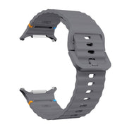 For Samsung Galaxy Watch Ultra 47mm / Ultra 2025 Kalebol Wave Stitching Silicone Strap(Space Grey)
