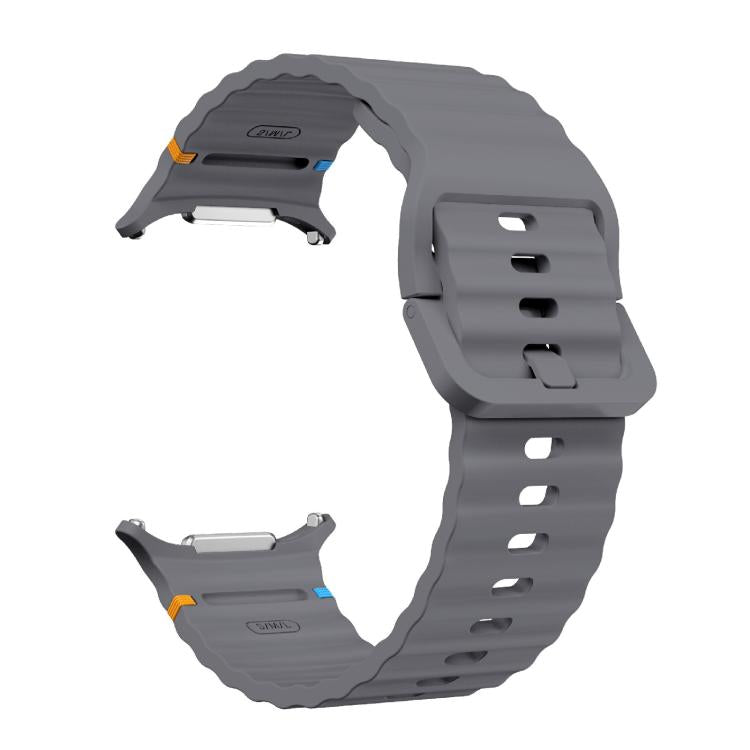 For Samsung Galaxy Watch Ultra 47mm / Ultra 2025 Kalebol Wave Stitching Silicone Strap(Space Grey)