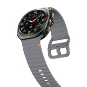 For Samsung Galaxy Watch Ultra 47mm / Ultra 2025 Kalebol Wave Stitching Silicone Strap(Space Grey)