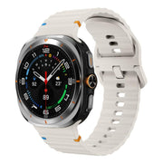 For Samsung Galaxy Watch Ultra 47mm / Ultra 2025 Kalebol Wave Stitching Silicone Strap(Starlight)