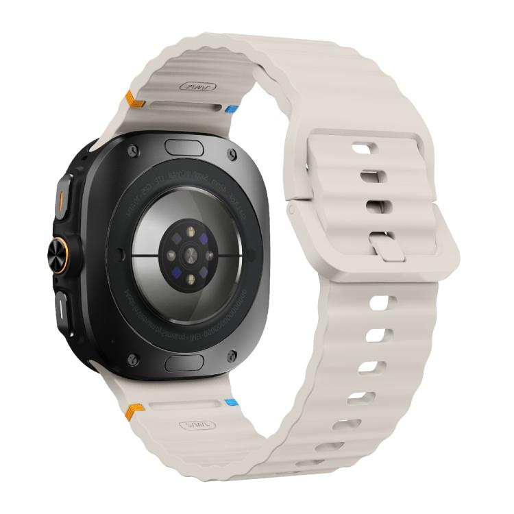 For Samsung Galaxy Watch Ultra 47mm / Ultra 2025 Kalebol Wave Stitching Silicone Strap(Starlight)
