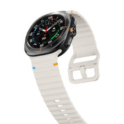 For Samsung Galaxy Watch Ultra 47mm / Ultra 2025 Kalebol Wave Stitching Silicone Strap(Starlight)